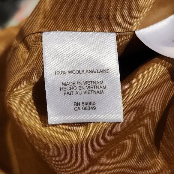 Jones New York Plaid Wool Blazer Jacket Yellow Brown Plus Size 16 - Picture 5 of 5